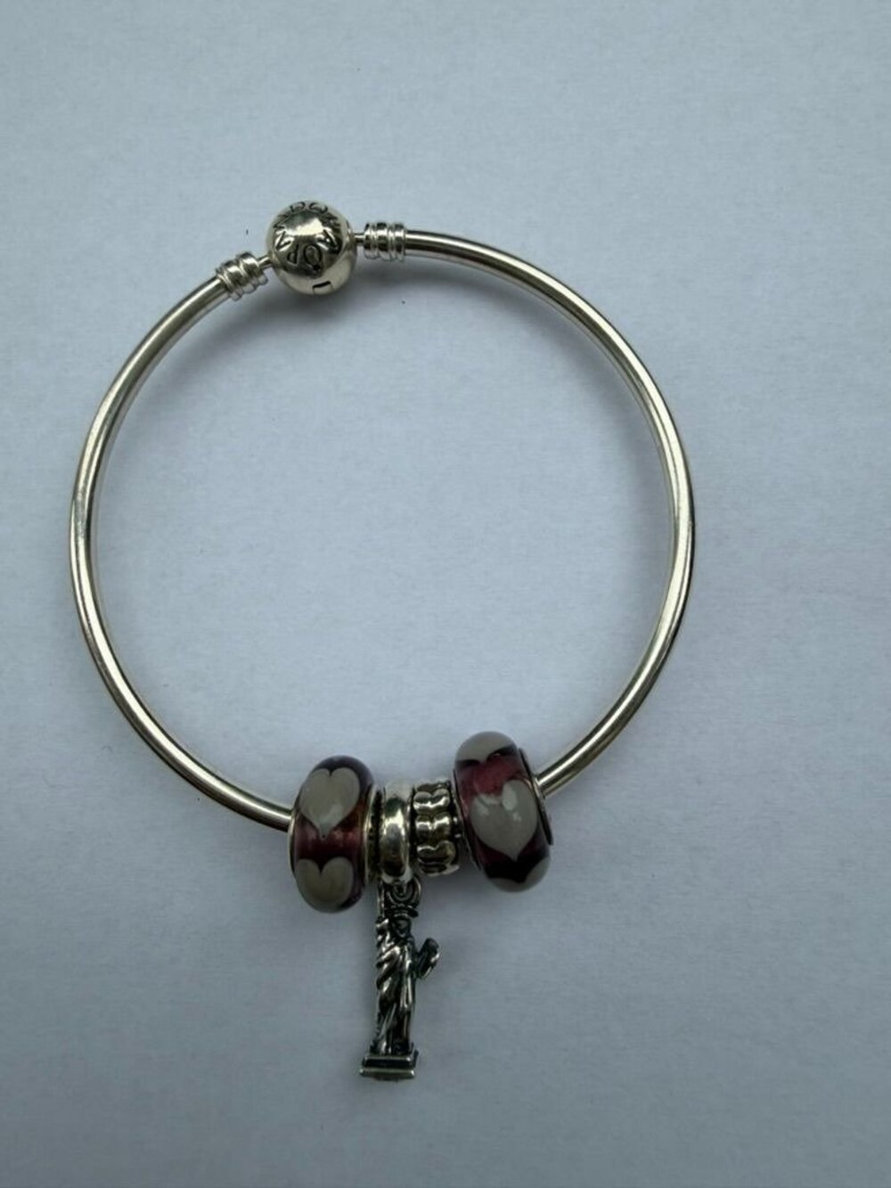 Pandora New York Statue of Liberty Dangle Charm Bracelet + Beads